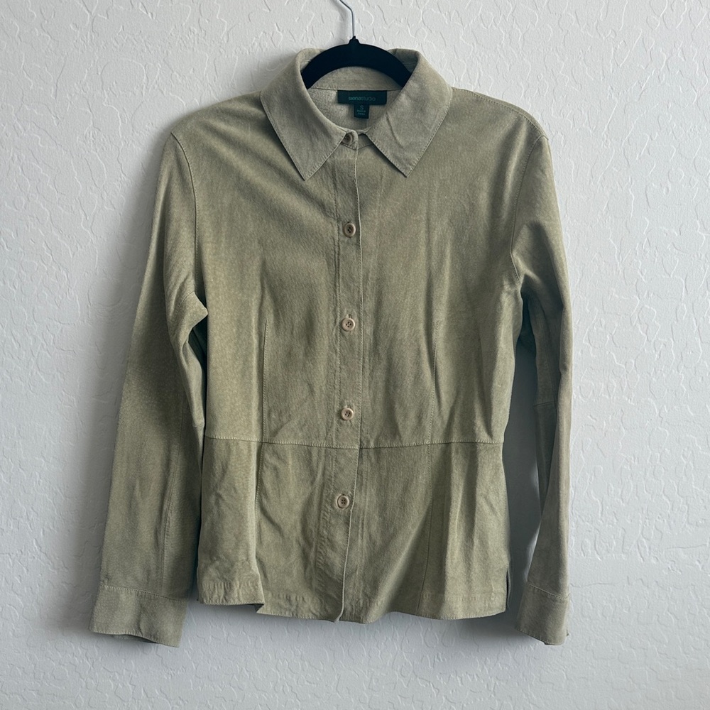 Suede Mint Green Top Size Small